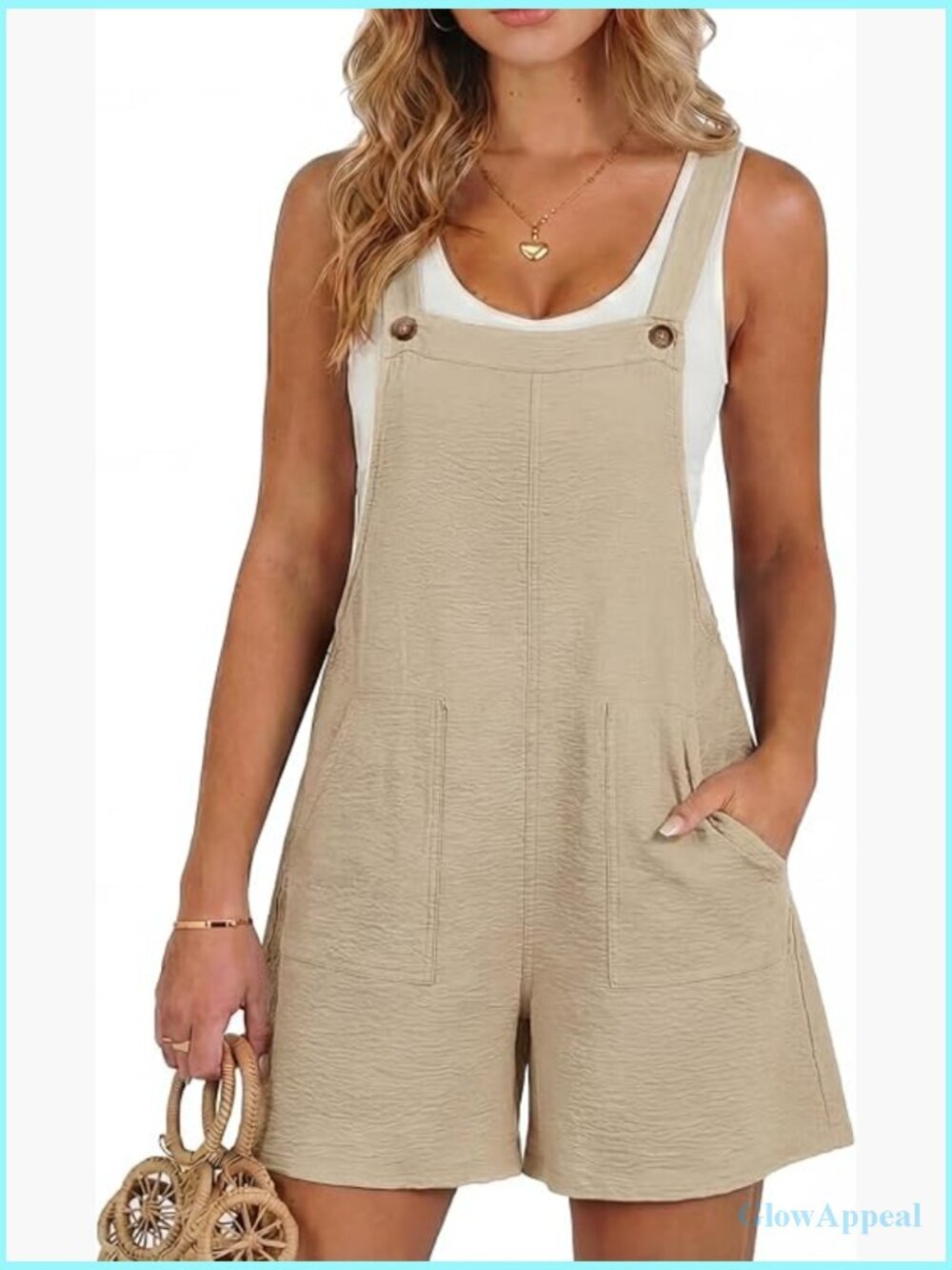 Sleeveless Wide Leg Romper with Pockets, Casual One Piece Jumpsuit